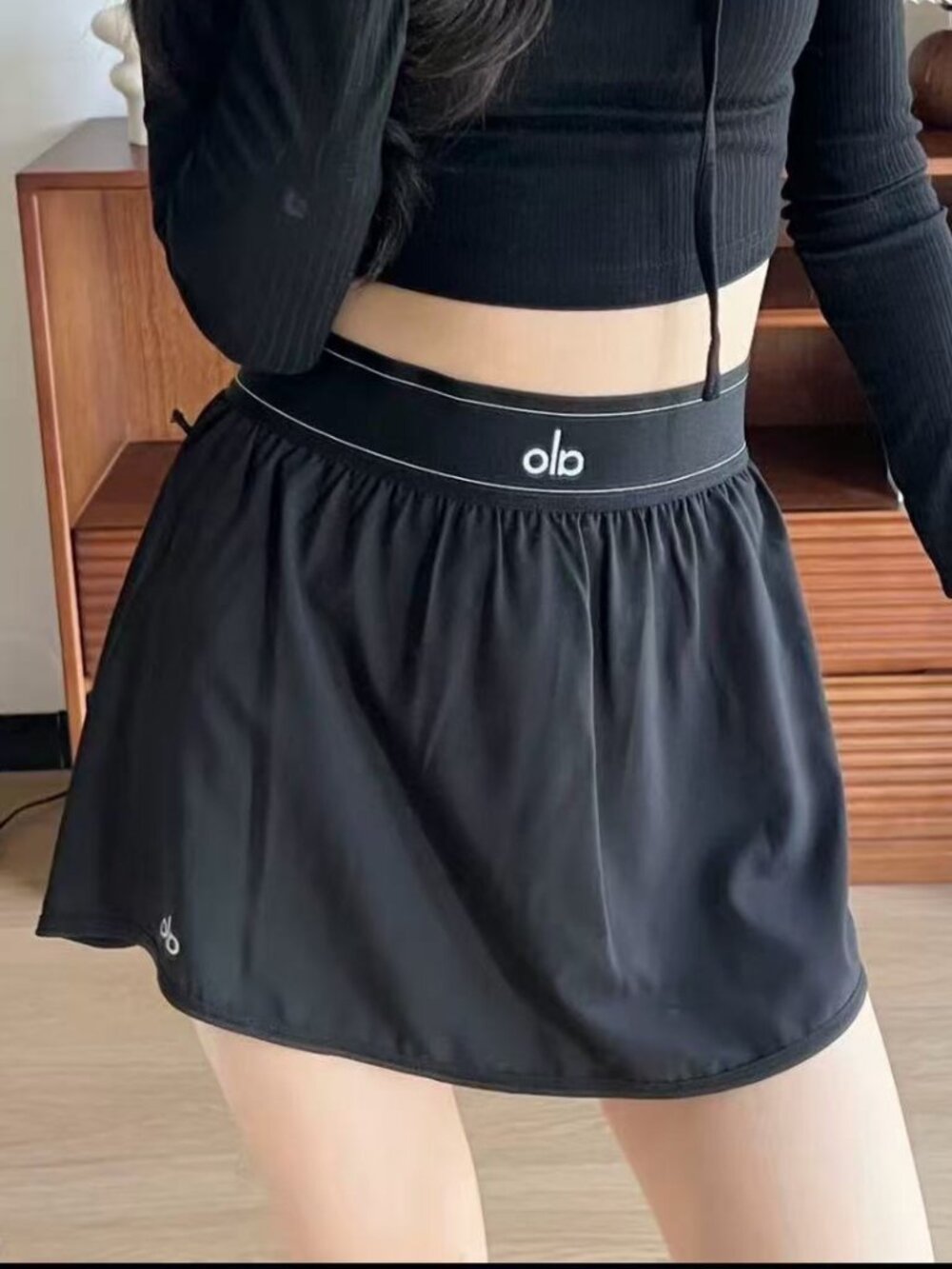 ALO Yoga Black Flared Match Point Tennis Skirt💛Effortlessly elevate your everyd